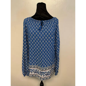 Women's Beachlunchlounge Blue & White Floral Blouse size XS